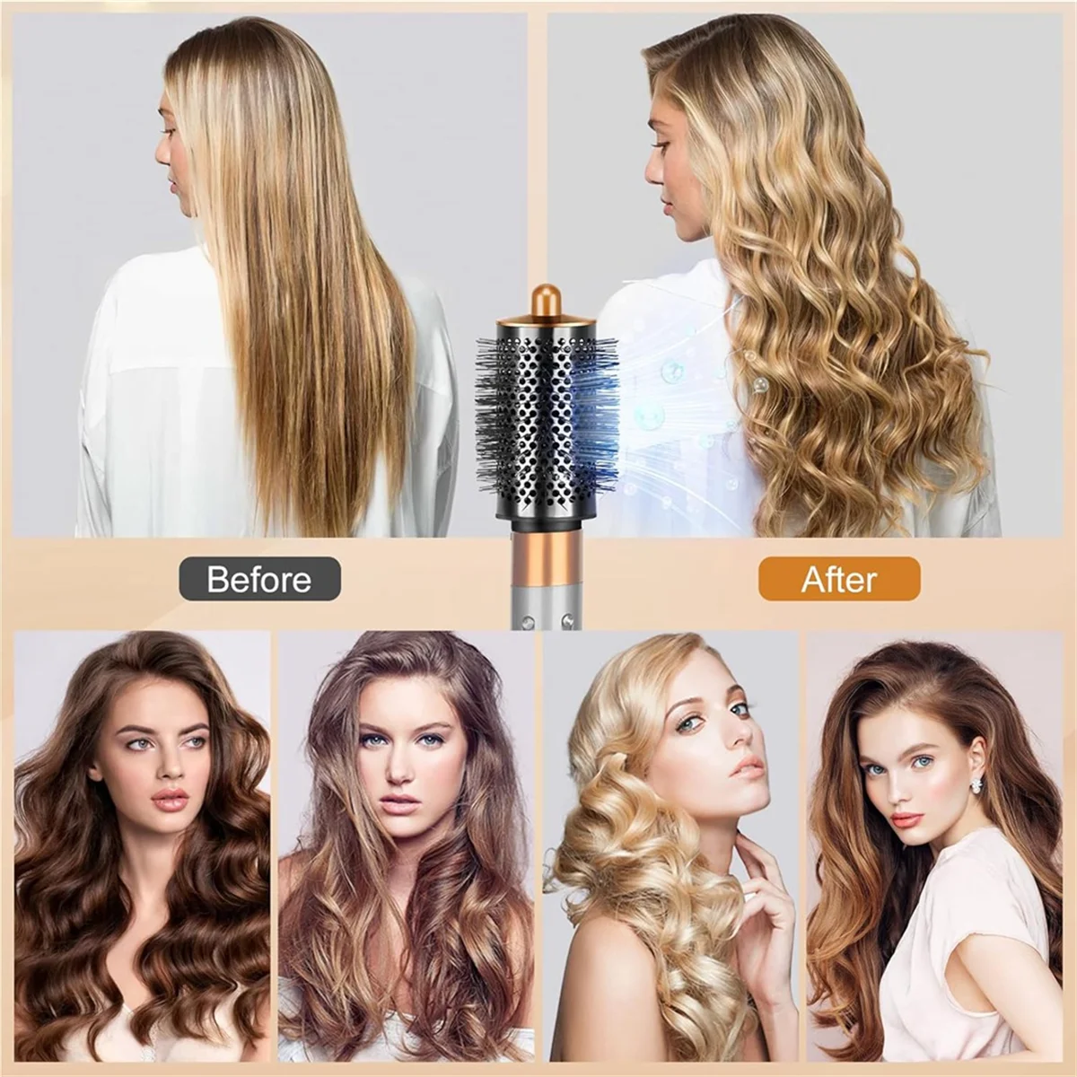 Gorąca duża okrągła szczotka zwiększająca objętość do suszarki do włosów Dyson Airwrap Multi-Styler z adapterem Curling Hair Tool, różowo-czerwona