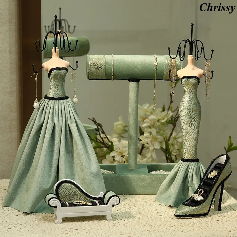 

Металлическая подставка для ювелирных изделий, органайзер-держатель для ожерелья с повязкой на голову и серьгами с бюстом, модель для стойки магазина, реквизит для фотосессии