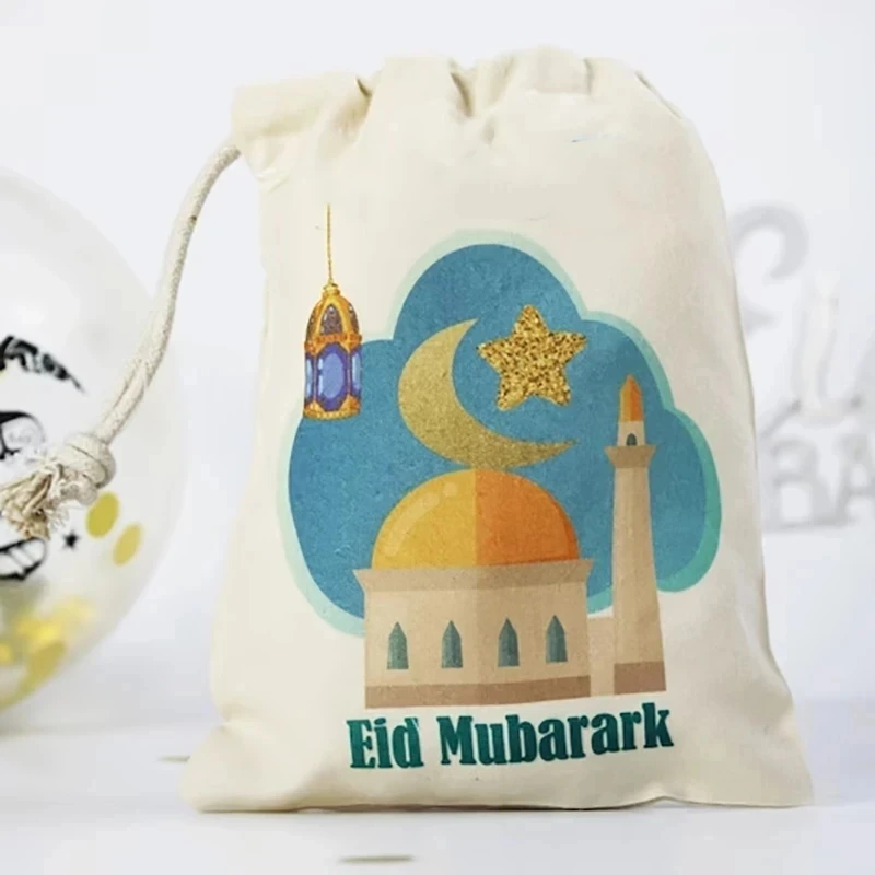 20 cute moon stars eid Mubarak present gift Treat bags Muslim Islamic Ramadan Kareem Iftar Party decoration kid boy girl Sacks