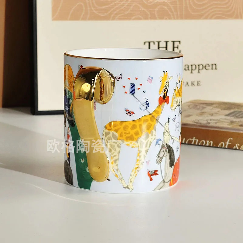 

European - Style Bone China Mug Large - Capacity Water Cup Perfect for Afternoon Tea Exquisite Tea Cup for Home and Office Use