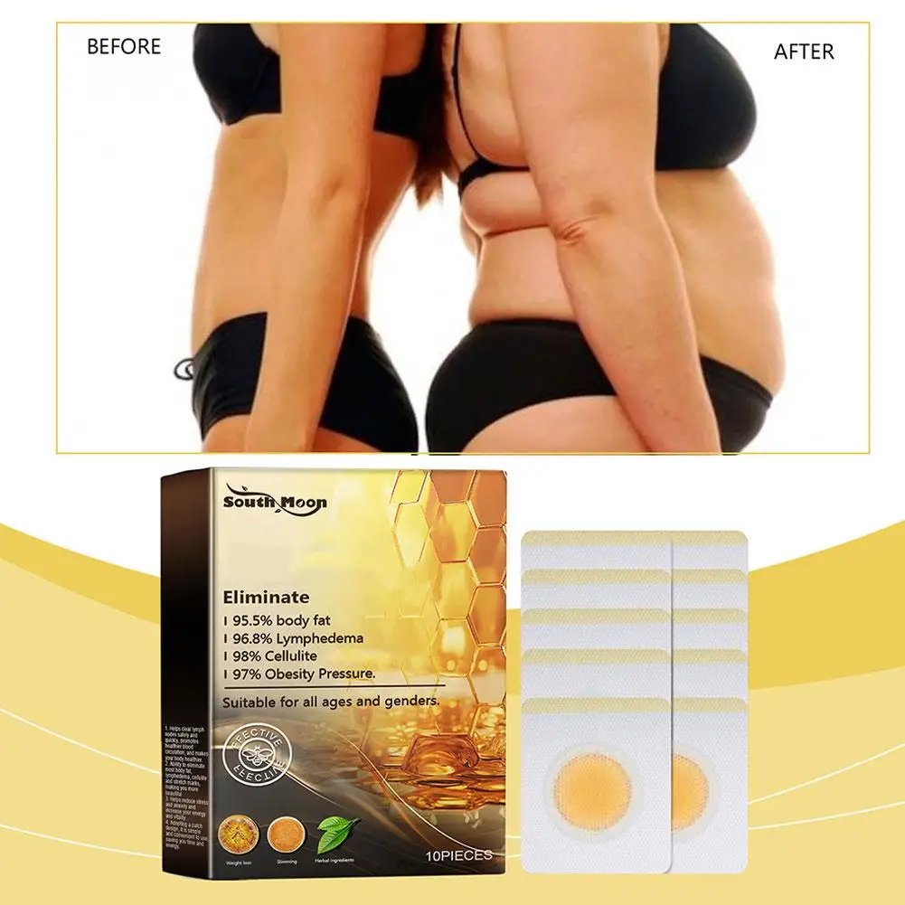 Abelha Slimming Foot Patches, Natural Herbal Feet Body, Toxins Cleansing, Aliviar o Stress, Perda de peso, Foot Care Tool, 10Pcs