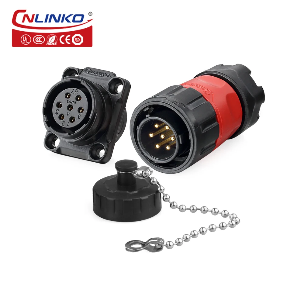 Cnlinko Factory price YM-20 model waterproof circular connector 7 Pin Male Plug and Female socket