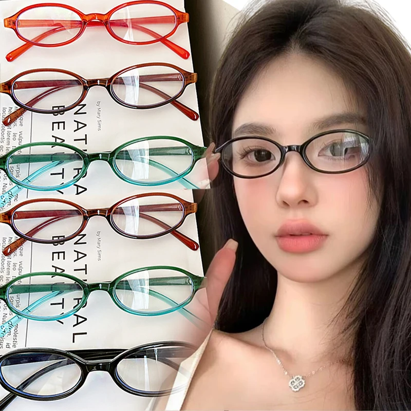 Retro Red Green Square Frame Glasses Women Y2K  Anti-blue Light Eyeglasses Harajuku Reading Computer Spectacle Eyewears Goggles