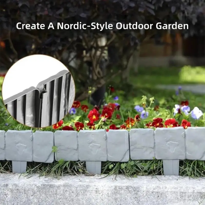 G6KF 20X Artificial Rock Edging Sections Flexible Connecting System For Yard And Plant Area