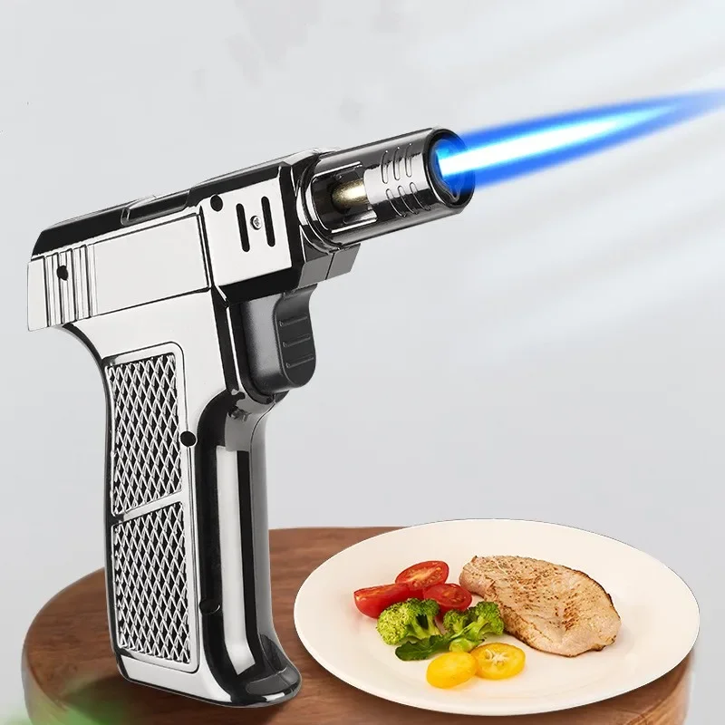 New High Temperature Spitfire Gun Home Kitchen Barbecue Baking Direct Blue Flame Inflatable Lighter