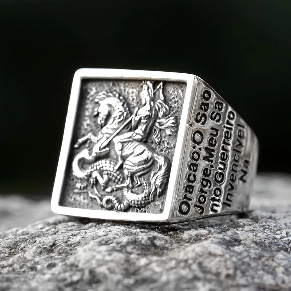 Neuer Vintage Herrenring aus 316L Edelstahl, spezielles Design, Ritter-Mode-Ring für Herren, schicker, ausgefallener Schmuck
