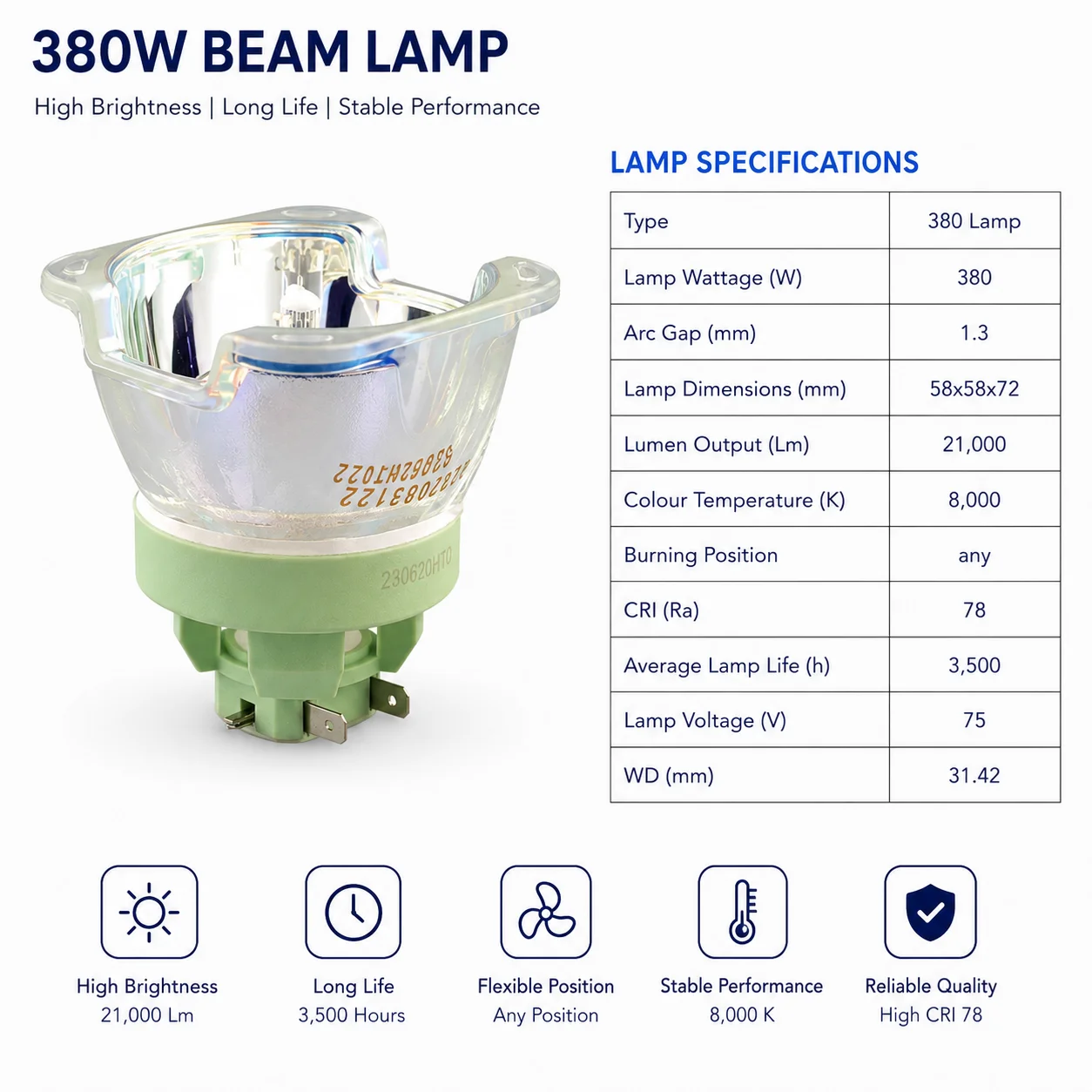 1PCS 18R 380W Beam Light Bare Bulb Replacement Lamp MSD Platinum Stage Lighting Moving Head DJ Disco Light
