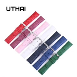 UTHAI Z11-correa de cuero de vaca para mujer, correa de reloj Multicolor, 10-24mm, nuevo