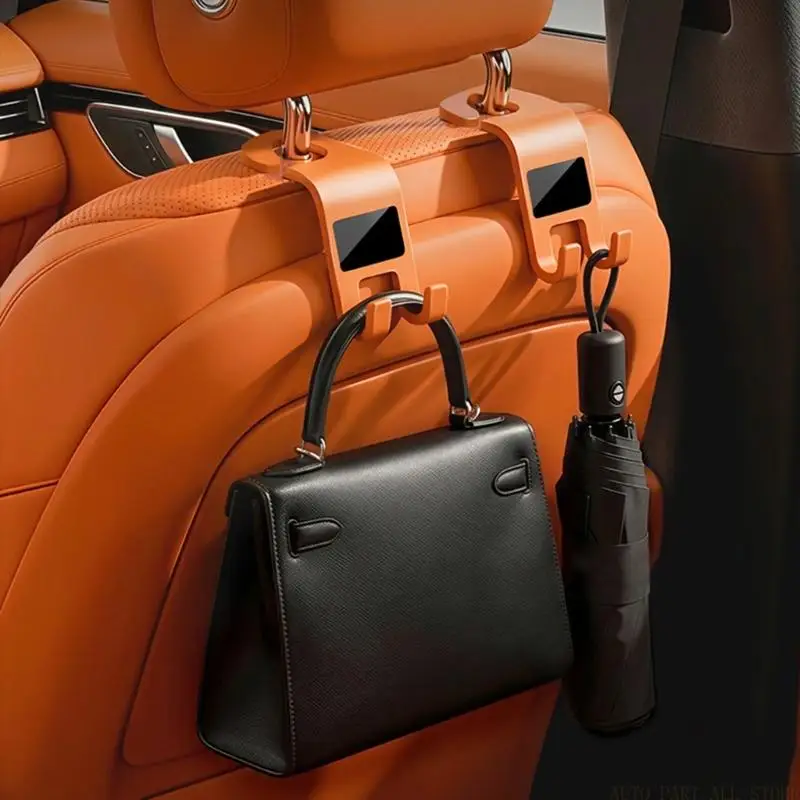 J0MA Double Hook Auto With PU Leather Cover For Rear Storage Solution