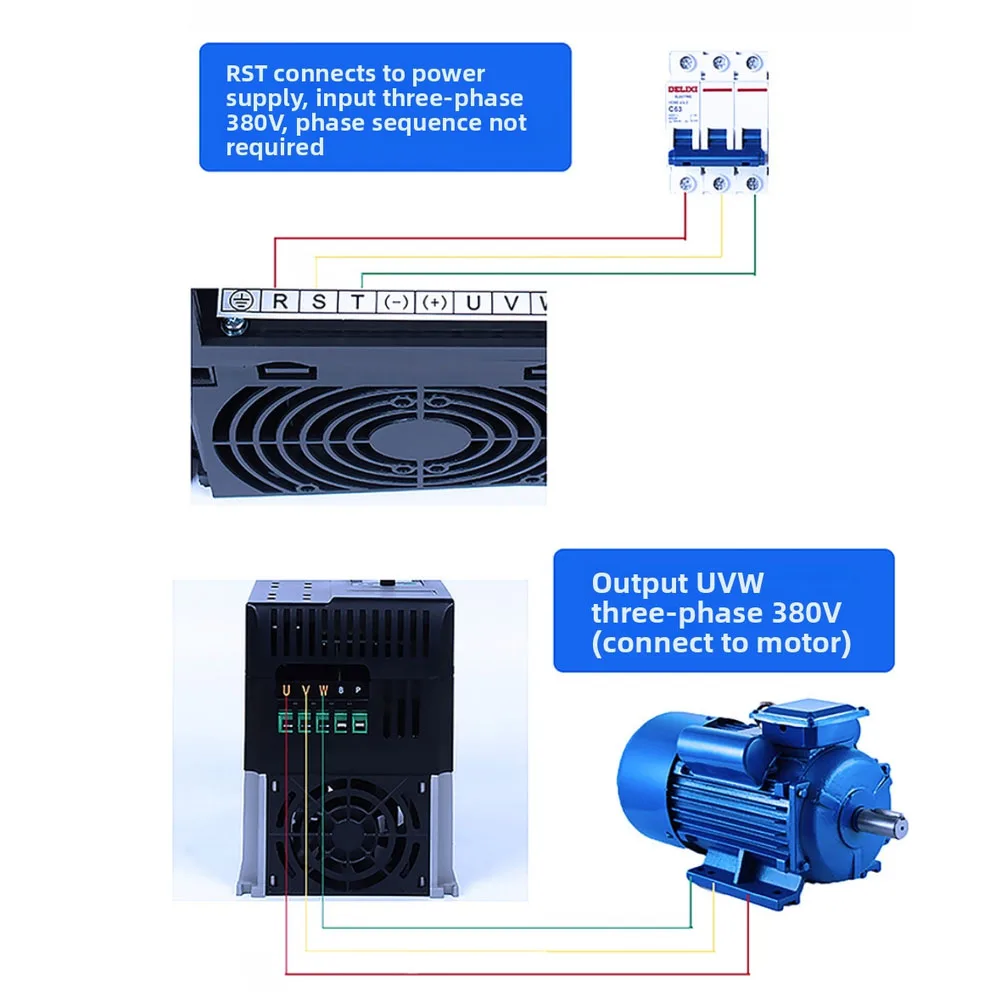 for vfd 0.4KW 220V Input Output Drive for Three Phase Motor Applications Including Pumps Fans Compressors and CNC Spindle