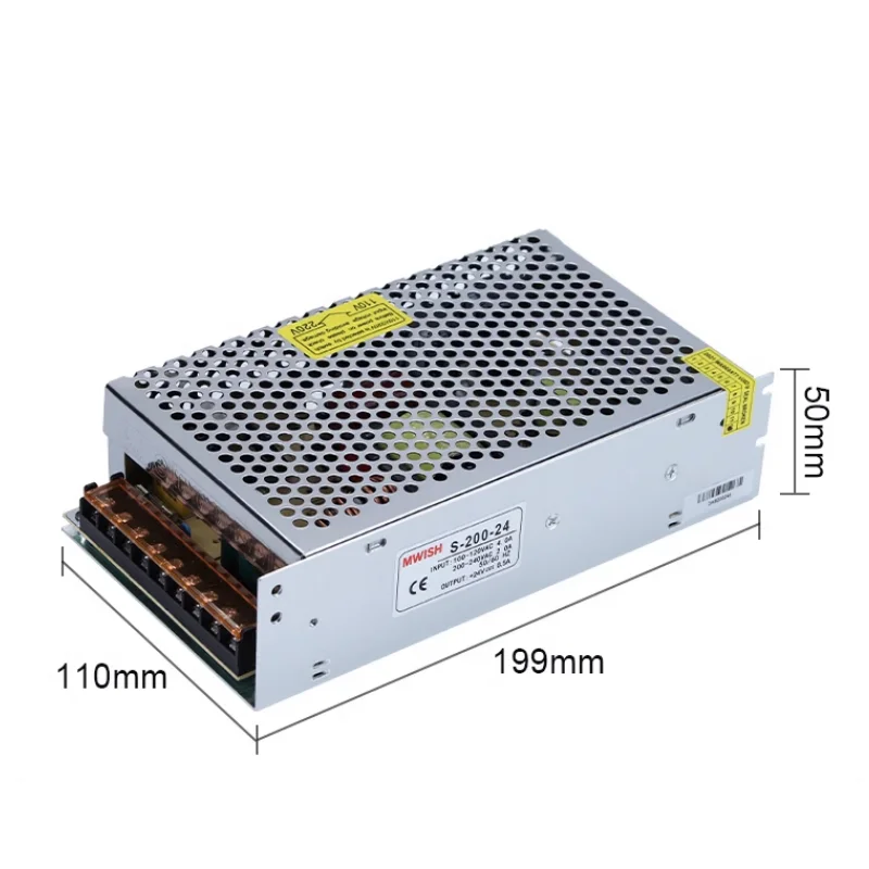 S-200W แหล่งจ่ายไฟอุตสาหกรรม 24V 8.3A DC 12V16.5A หน้าจอแหล่งจ่ายไฟ 36V5.5A