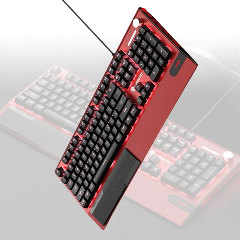 104Key Cord USB Mechanical Gaming Keyboards RGBs Backlighting N Rollover Switches Enhances Performances