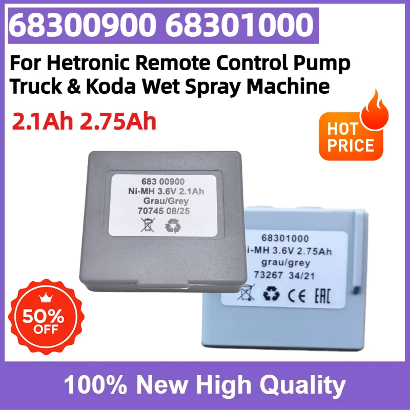 68300900 68301000 Ni-MH Rechargeable Battery 2.1Ah 2.75Ah for Hetronic Remote Control Pump Truck & Koda Wet Spray Machine