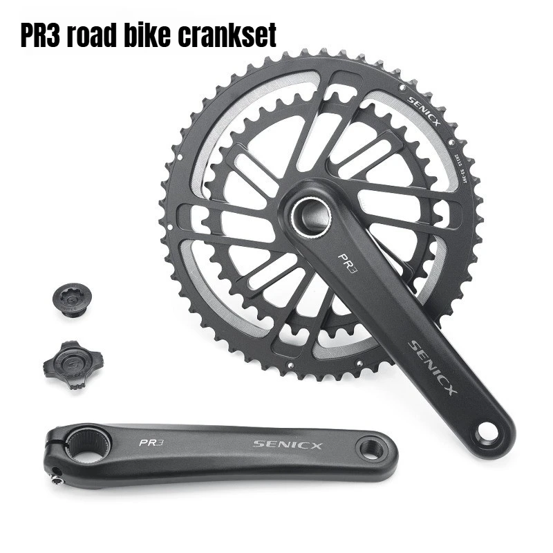 

Road Bike PR3 Crankset 165 170 175mm 46-30T 50-34T 52-36T 53-39T Chainring for Road Folding Bike 10 /11/12 Speed BB24MM