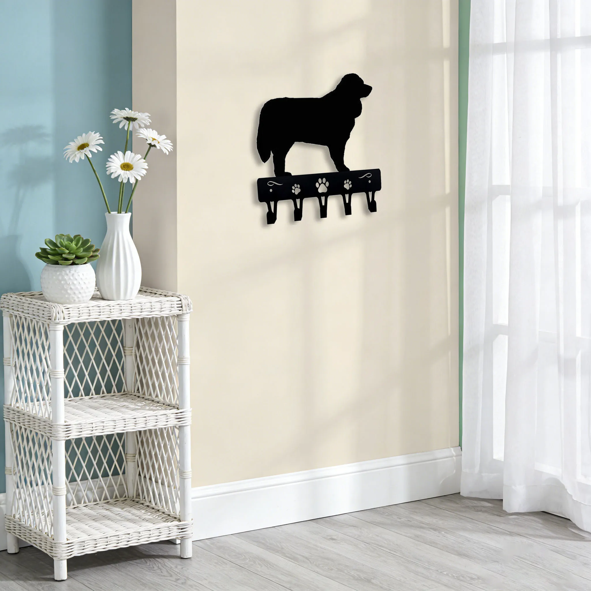 1pc Bernese Mountain Dog Key Holder - Decorative Metal Wall Art for Home Decor and Organizing,Gifts for Dog Lovers - view 2