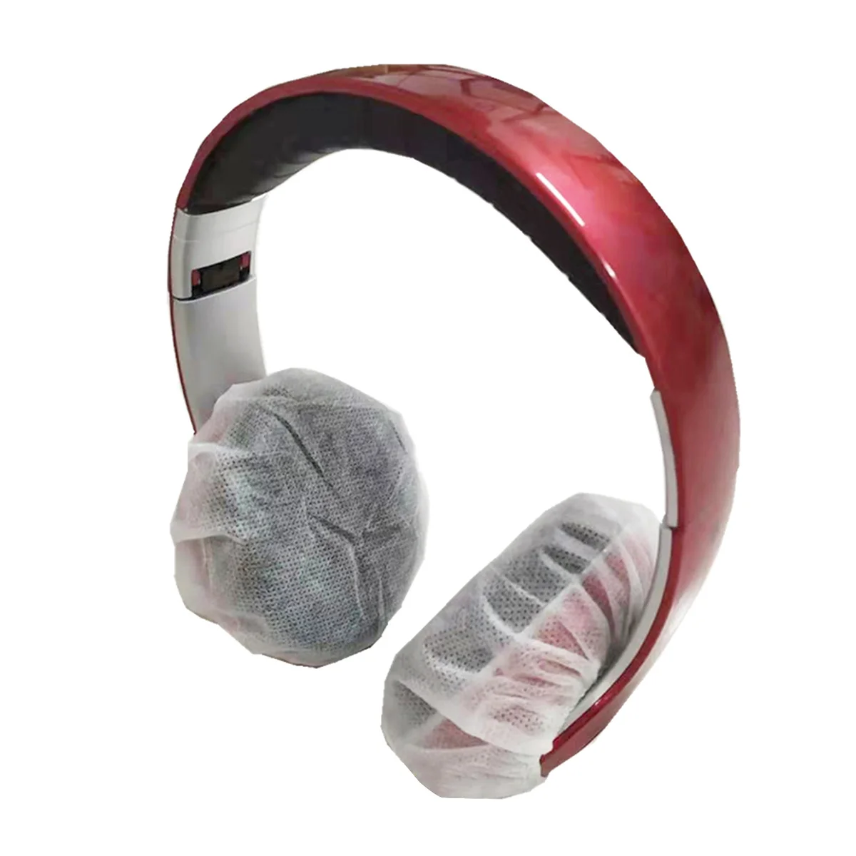 100 قطعة من أغطية سماعات الرأس للاستعمال مرة واحدة، واقيات وسائد الأذن الناعمة غير المنسوجة للأجهزة في المكاتب ومقاهي الإنترنت والمختبرات #1