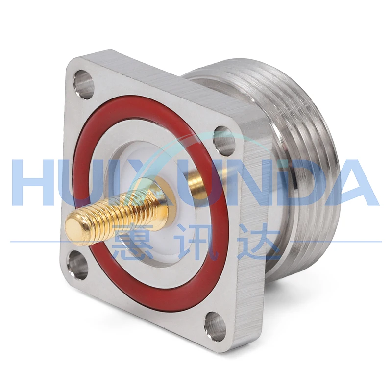 

L29-KFD-1-M5 DIN Female Seat Four-Hole Flange Fixed Connector with M5 Thread And Waterproof Ring for Electronic Components