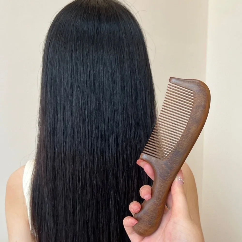 New Natural Labor Wooden Comb Anti-static No-snags Massage Comb Meridian Massage Straight Wide Tooth Comb Girl