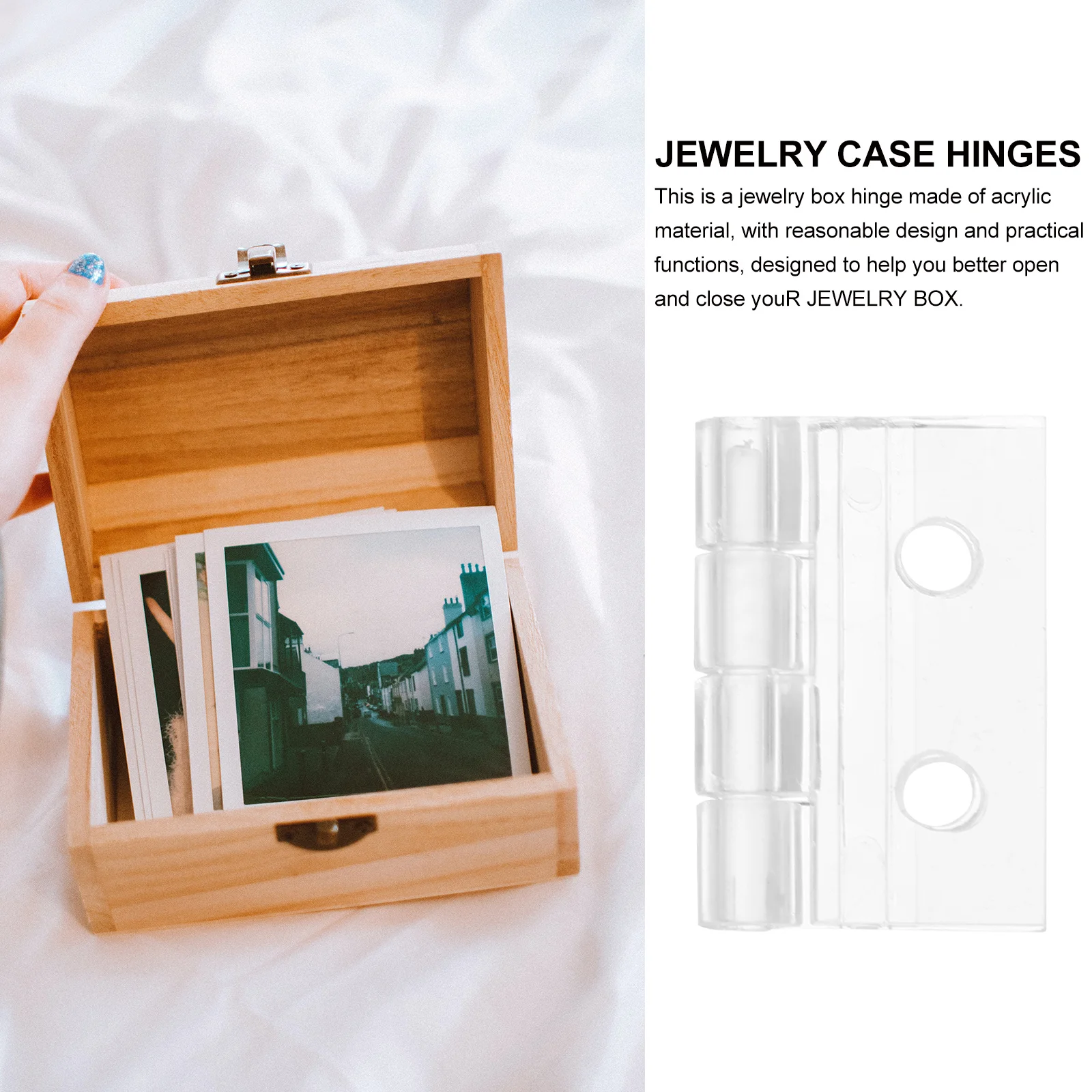 

10Pcs Acrylic Hinges Jewelry Storage Box Mini Connecting Hinges Safe Durable Easy to Replace Fine Workmanship Jewelry Box Hinge