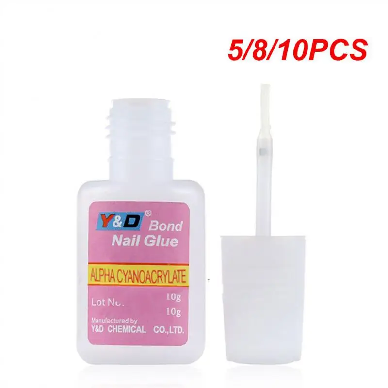 

5/8/10PCS Spot Drill Gel Tool No Irritating Smell Nail Point Drill Gel Brush Nail Water Drill Glue Nail Glue With Brush Head