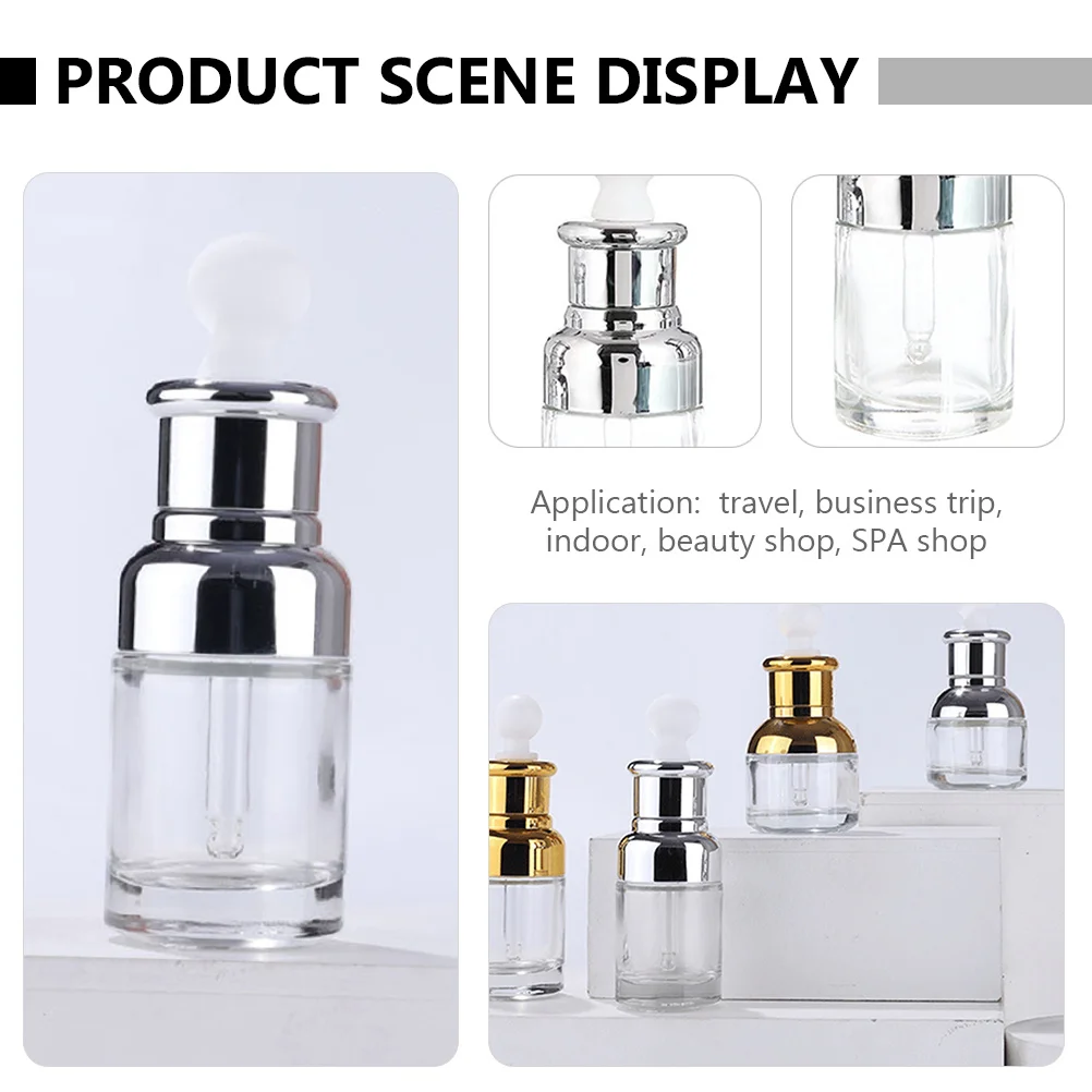 

6Pcs Essential Oil Bottle Dropper Container Refillable Glass Perfume Oil Dispenser Bottles Compact Portable Dropper Bottle