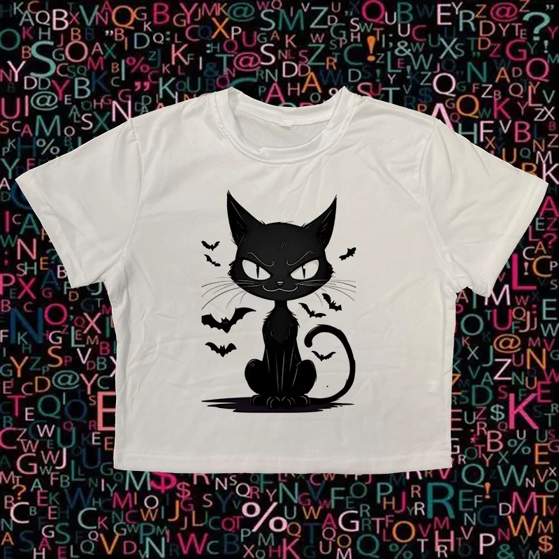 

Женская уличная одежда, готический укороченный топ в стиле Харадзюку, уличная мода, повседневная сексуальная летняя футболка, винтажные детские футболки с короткими рукавами в стиле панк Y2K