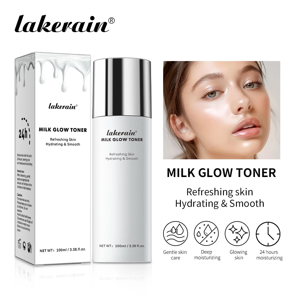 Milch Glow Toner aufhellende Haut stark befeuchtet lindert trockene und müde Haut Locken in Feuchtigkeit Schönheit Hautpflege 100ml