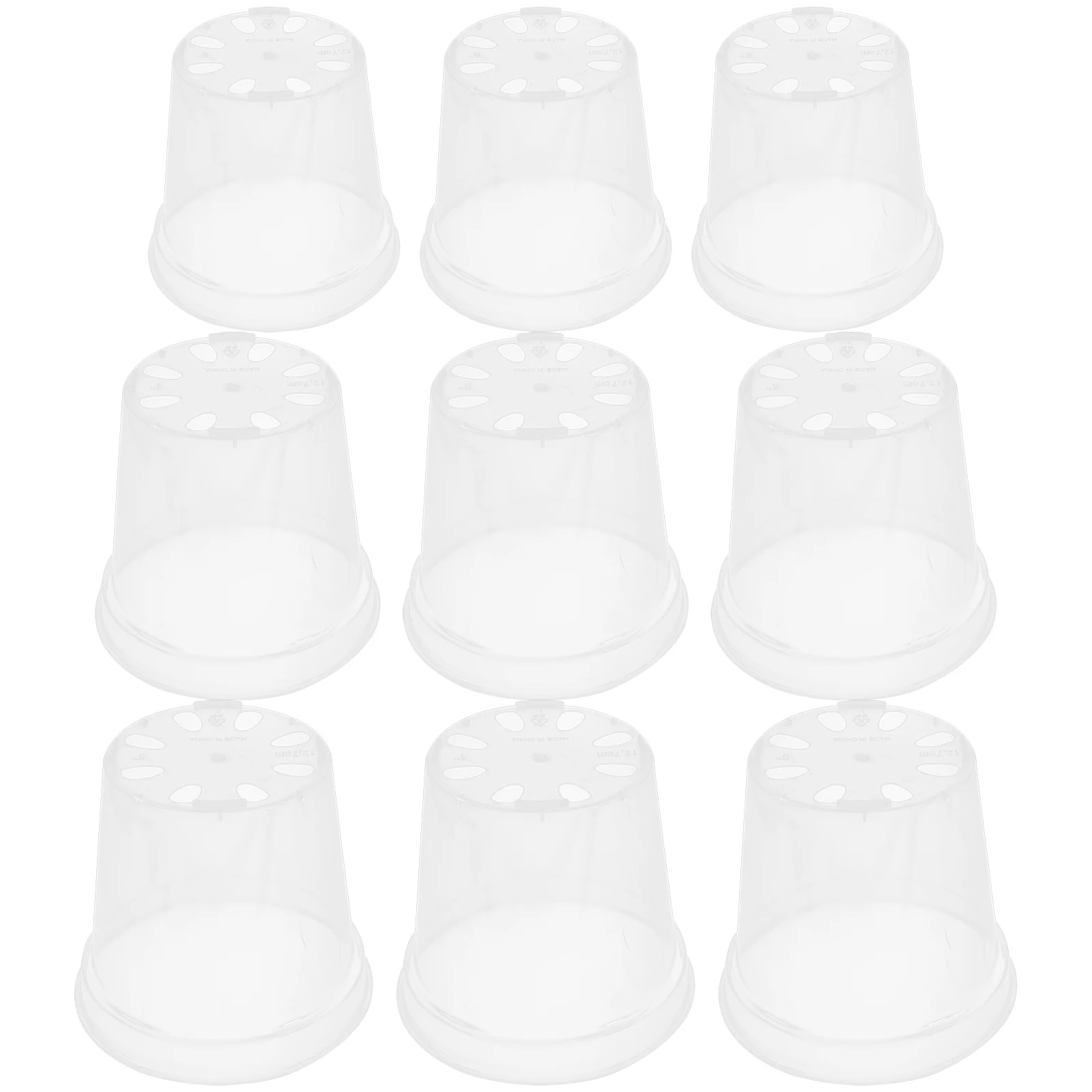 

9Pcs Clear Plastic Orchid Planters Indoor Flower Pots Rounded Nursery Containers for Plants Balcony Office Decoration