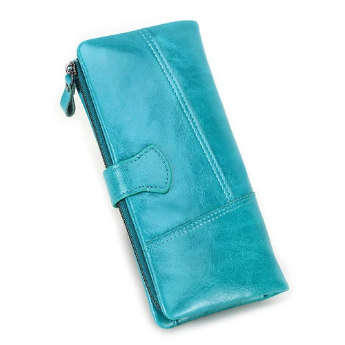 Imagen 2 del producto Cartera larga a la moda de Contact, cartera de mano de piel auténtica para mujer, monedero con cremallera, monedero Portomonee, monedero, tarjetero