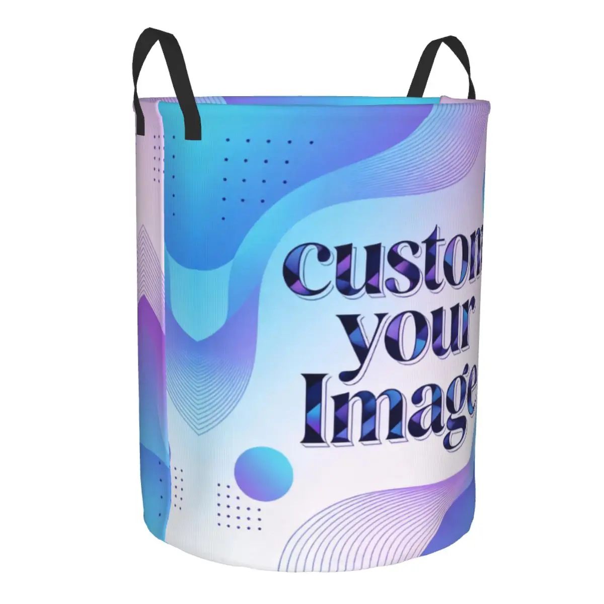 Custom Custom Your Photo Logo Text Laundry Basket Collapsible Personalized Image Toy Clothes Hamper Storage Bin for Kids Nursery