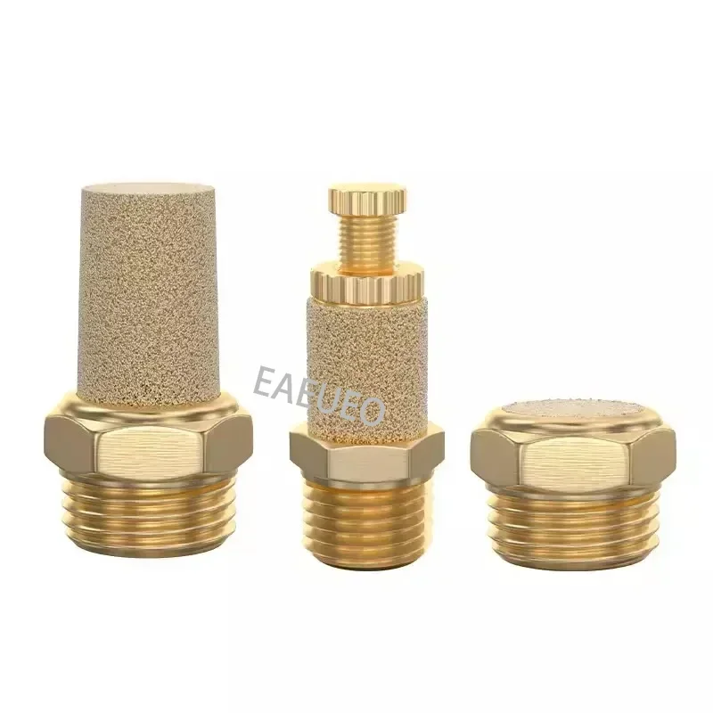 10/50pcs Pneumatic Exhaust Muffler Brass 1/8