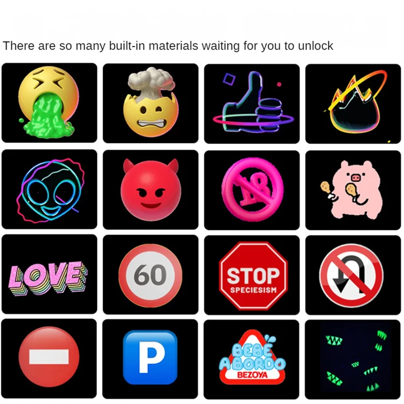 لوحة شاشة LED عالية الدقة 64X64 على إضاءة ملونة للسيارة تعرض لوحة عرض LED تدعم تطبيق بلوتوث وجهاز تحكم عن بعد متين