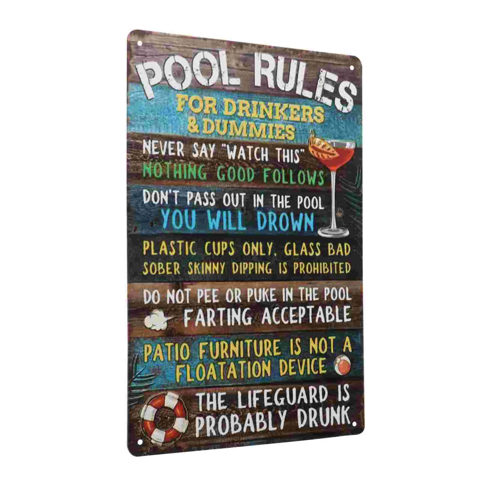 

Pool Rules Signs Outdoor Vintage Sign Pool Rules Sign Sturdy Tin Sign for -Lasting Use Fun and Guidelines Sign