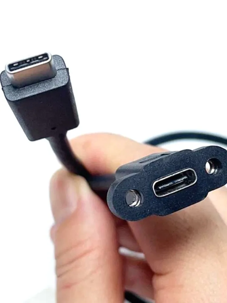 Panelowy złącze USB3.1 z otworem na śrubę, przedłużacz USB-C z blokadą, kabel złącza USB-C męski na żeński, przedłużacz USB-C — zdjęcie produktu 7