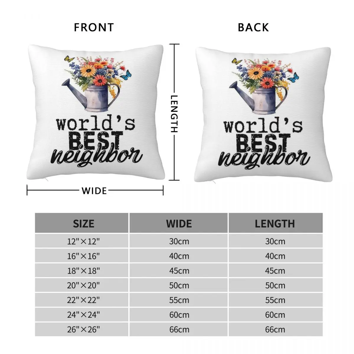 World's Best Neighbor Pillowcase Polyester Linen Velvet Pattern Zip Decor Throw Pillow Case Room Cushion Cover
