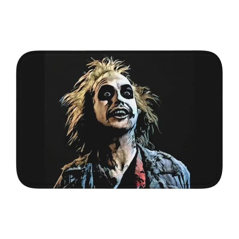 Custom Beetlejuices Ghost Front Door Floor Entrance Welcome Mats Indoor Tim Burton Gothic Film Carpet Rug Footpad