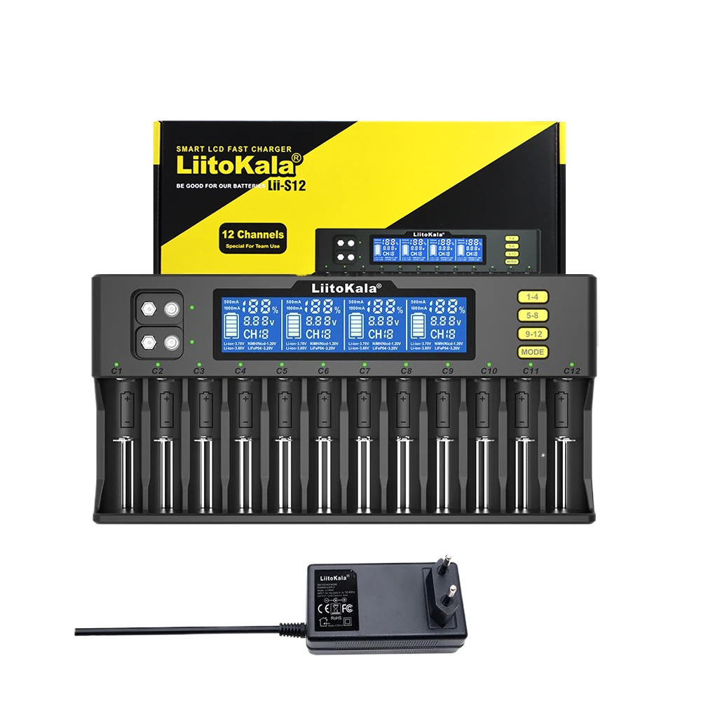 Liitokala Lii-S12 Lii-PD2 Lii-PD4 18650 Battery Charger For 3.7V 9V 26650 26670 18350 16340 18500 14500 1.2V NI-MH/CD AA  AAA