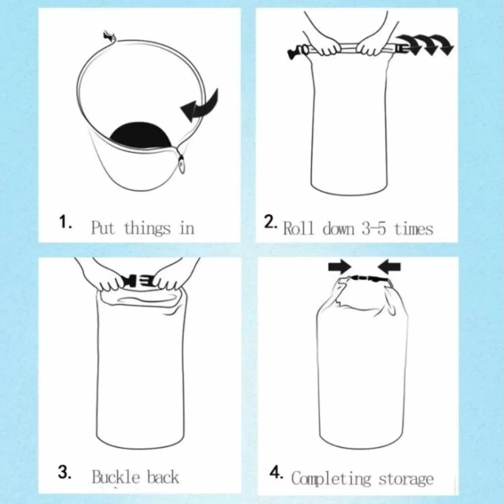 8pcs/set Waterproof Waterproof Dry Bag with Shoulder Straps Large-Capacity Swimming Storage Bags Lightweight Foldable