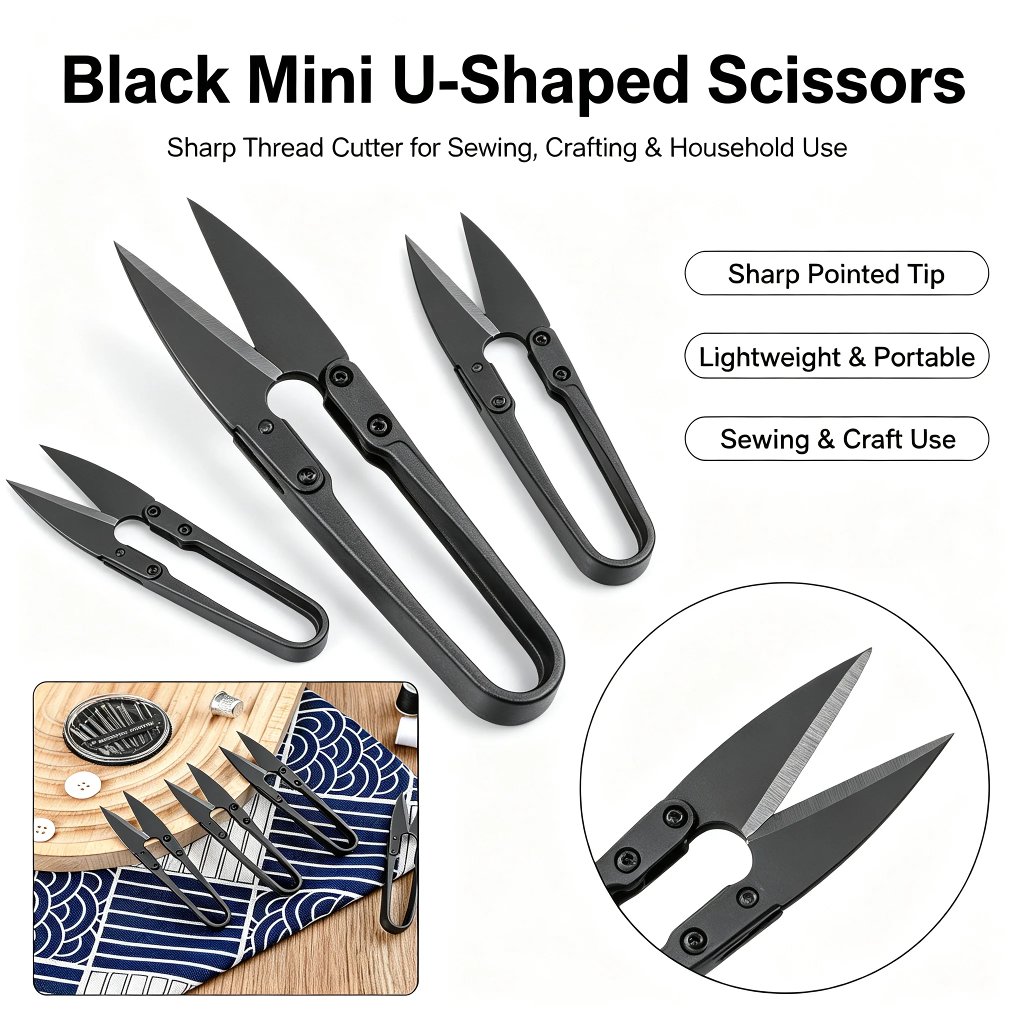 U Stainless Steel Scissor 1/10/20/30Pcs Sewing Thread Cutter Shear Scissors for Trimming Threads Stitch DIY Embroidery Clippers
