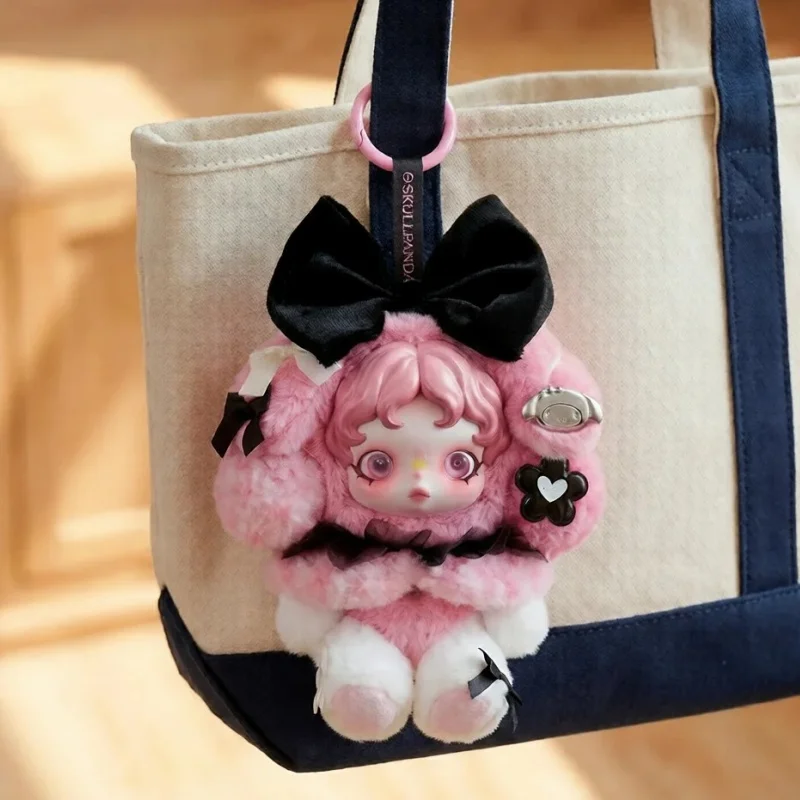 

POP MART Skullpanda × My Melody & Kuromi Plush Keychain Kawaii Hanging Doll Sanrio Collectible Desk Decor surprise Gift