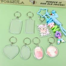 5/10Pcs Multiple Shapes Transparent Photo Frame Keychain Acrylic Blank Keyring Clear Blank Picture Pendant For Jewelry Making