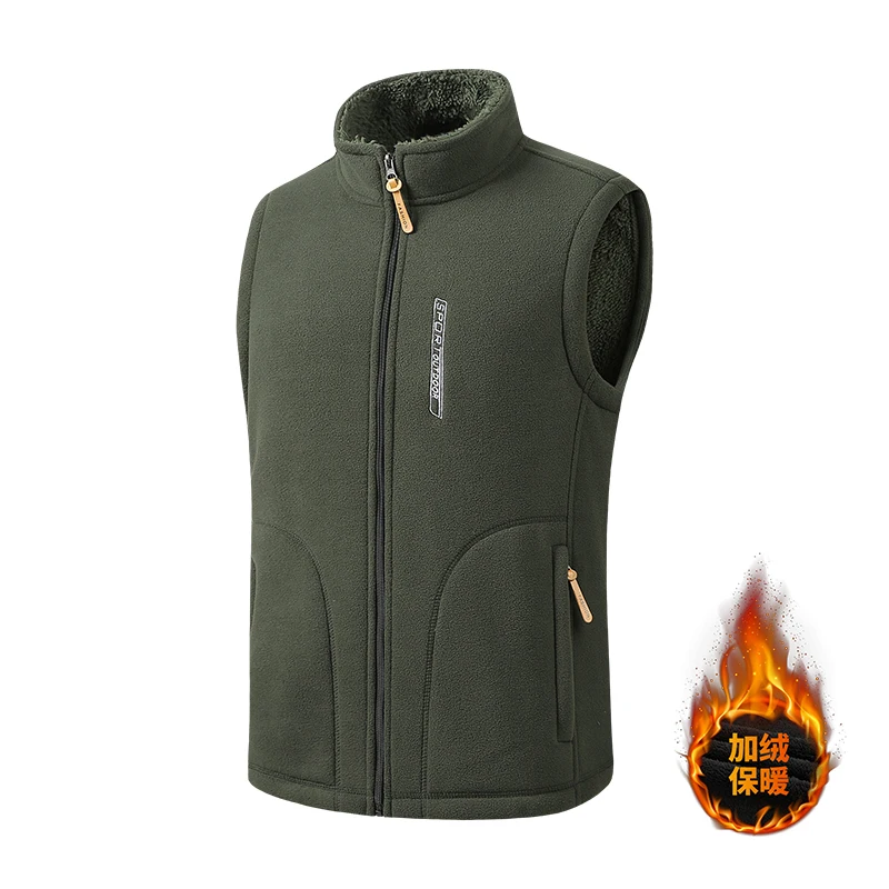 2026 New Model Outdoor Leisure Fleece Pullover Jacket Men's Spring-Autumn Loose-Fitting Sports Pullover Fleece Sleeveless Jacket