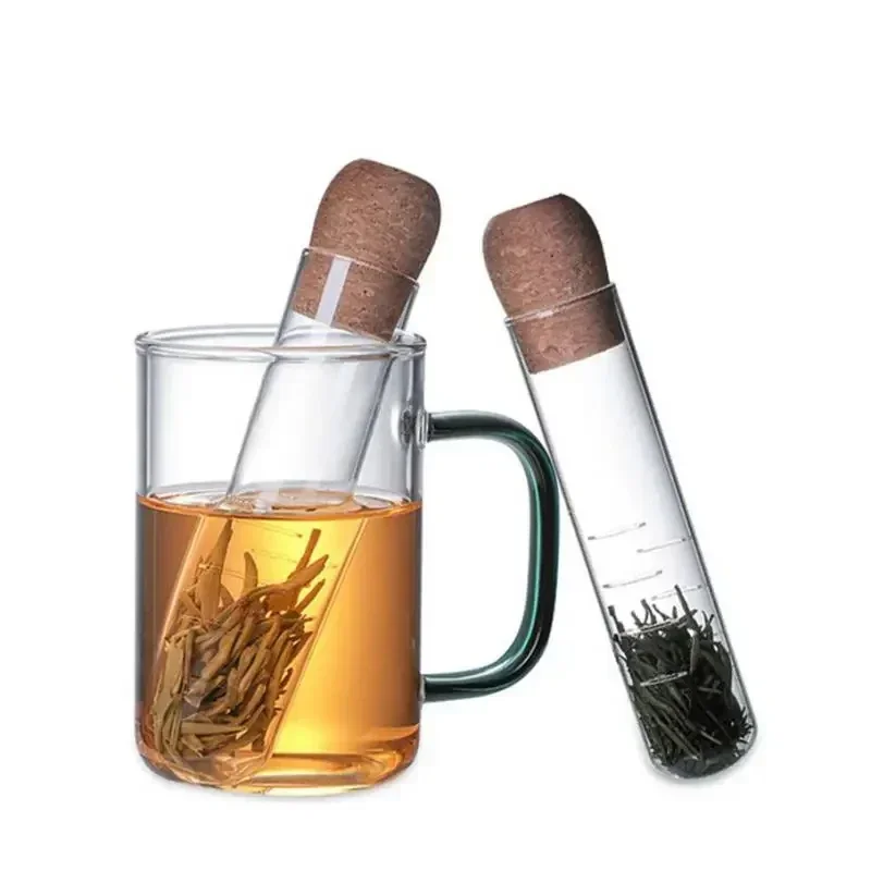 

Creative Glass Tea Infuser Pipe Glass Design Tea Strainer For Mug Fancy Filter For Puer Tea Herb Teas Tools With Cork Stopper