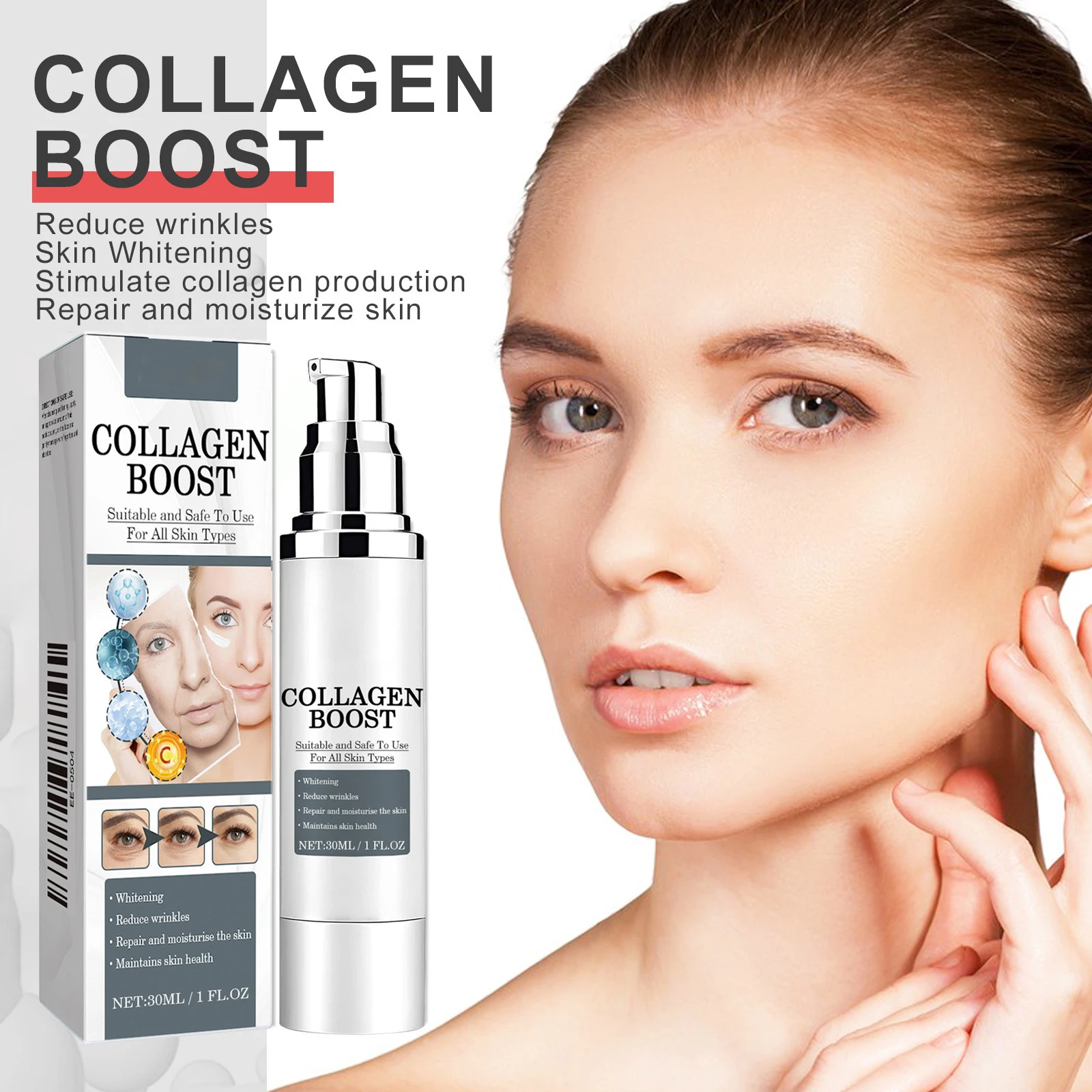 Collagen Boost Anti-Aging Serum Dark Spot Corrector Collagen Face Cream Collagen Booster With Hyaluronic Acid Skin Care