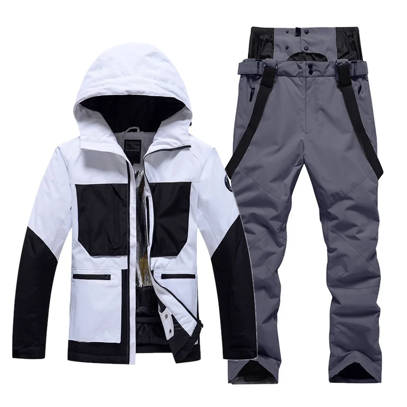 -30℃ Ski suit Snow prevention Jacket pants adult Couple clothing Men women windproof waterproof warm ventilation Pink white blue