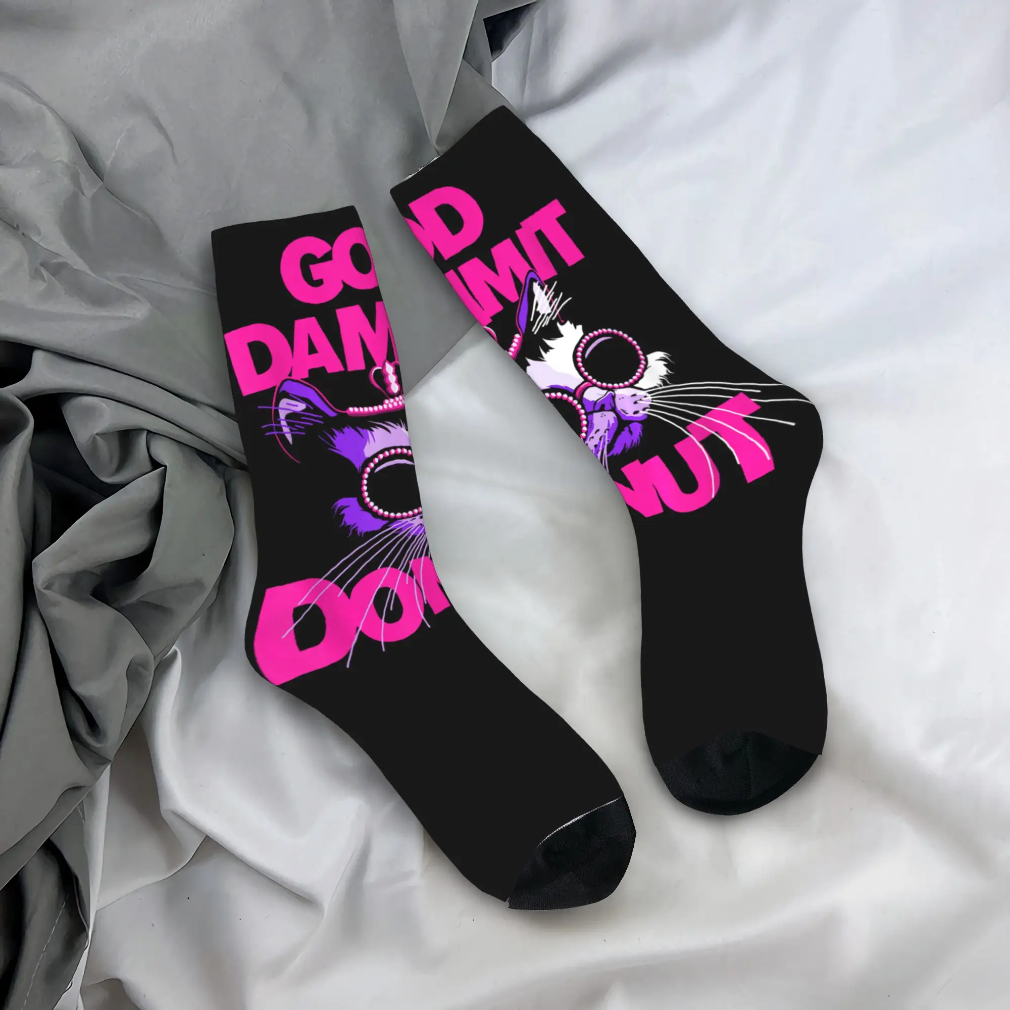 

Носки God Dammit Donut Cat Stockings, винтажные носки для женщин и мужчин, высококачественные носки для осени, для активного отдыха, с графическим рисунком, противоскользящие, подарок