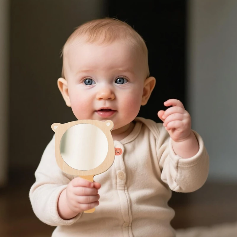 

Baby Wooden Montessori Emotional Awareness Mirror Toy Early Childhood Education Sensory Toy Kindergarten Teaching Aid Gift