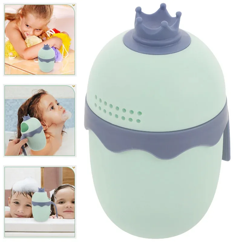 

Leakproof Baby Shampoo Rinse Cup Crown Pattern Large Opening Bath Water Pourer for Newborn