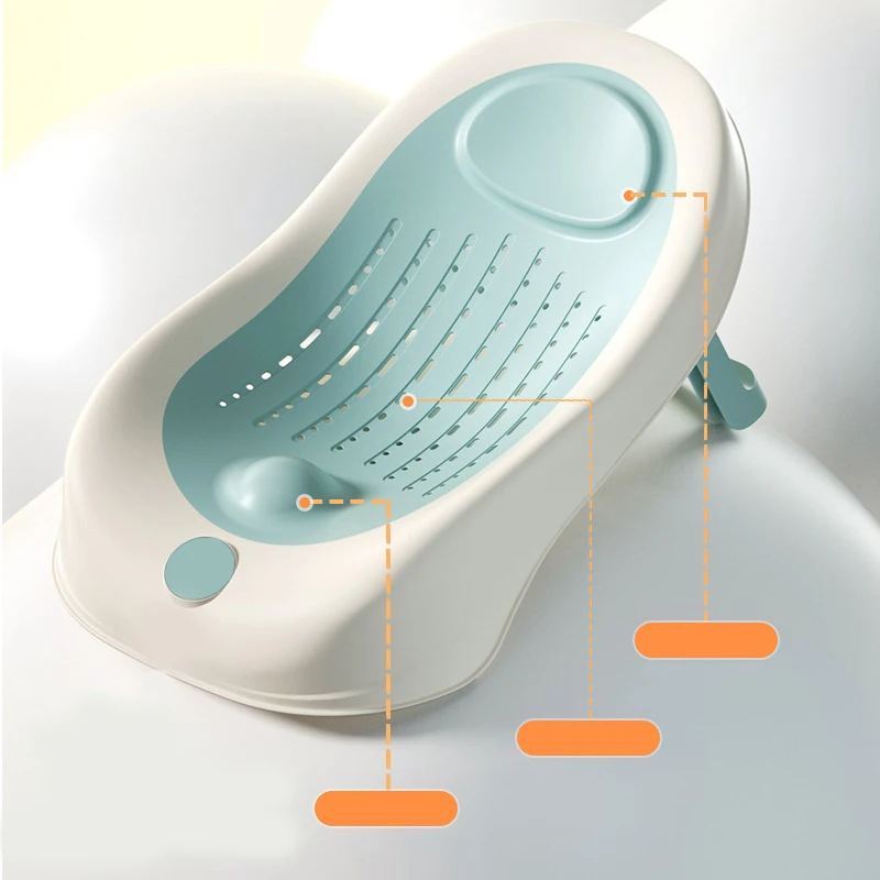 Baignoire pliable simple pour bébé, baignoire pour bébés, support antidérapant, filet de douche pour nouveau-né, siège, accessoires de soins pour