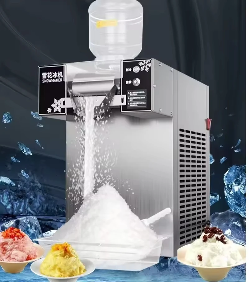 2026 Milktea Shop Four Barrels Snow Ice Crusher Bingsu Snow Ice Shaver Machine Snow Flake Cream Crusher Maker